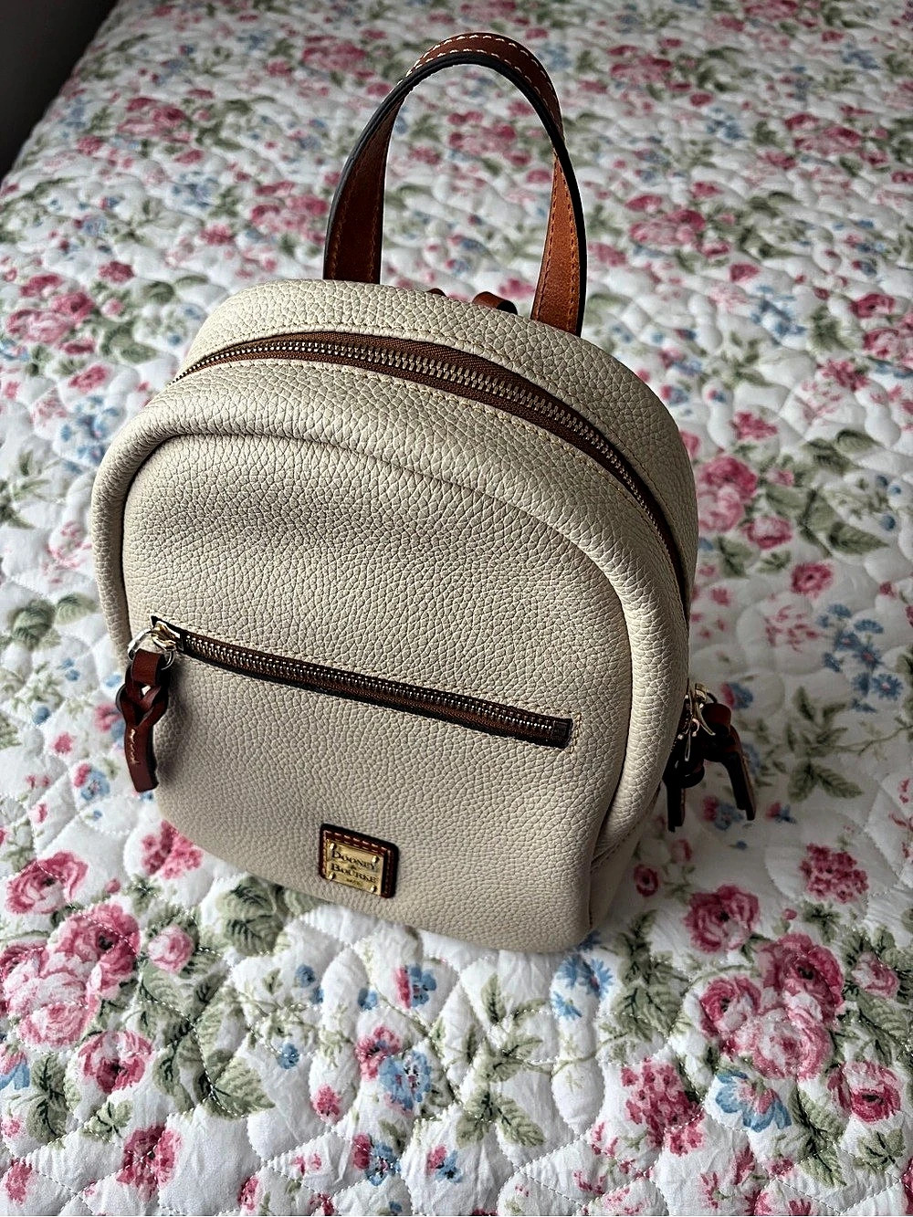 Dooney & Bourke Pebble Grain Backpack Beige & Brown